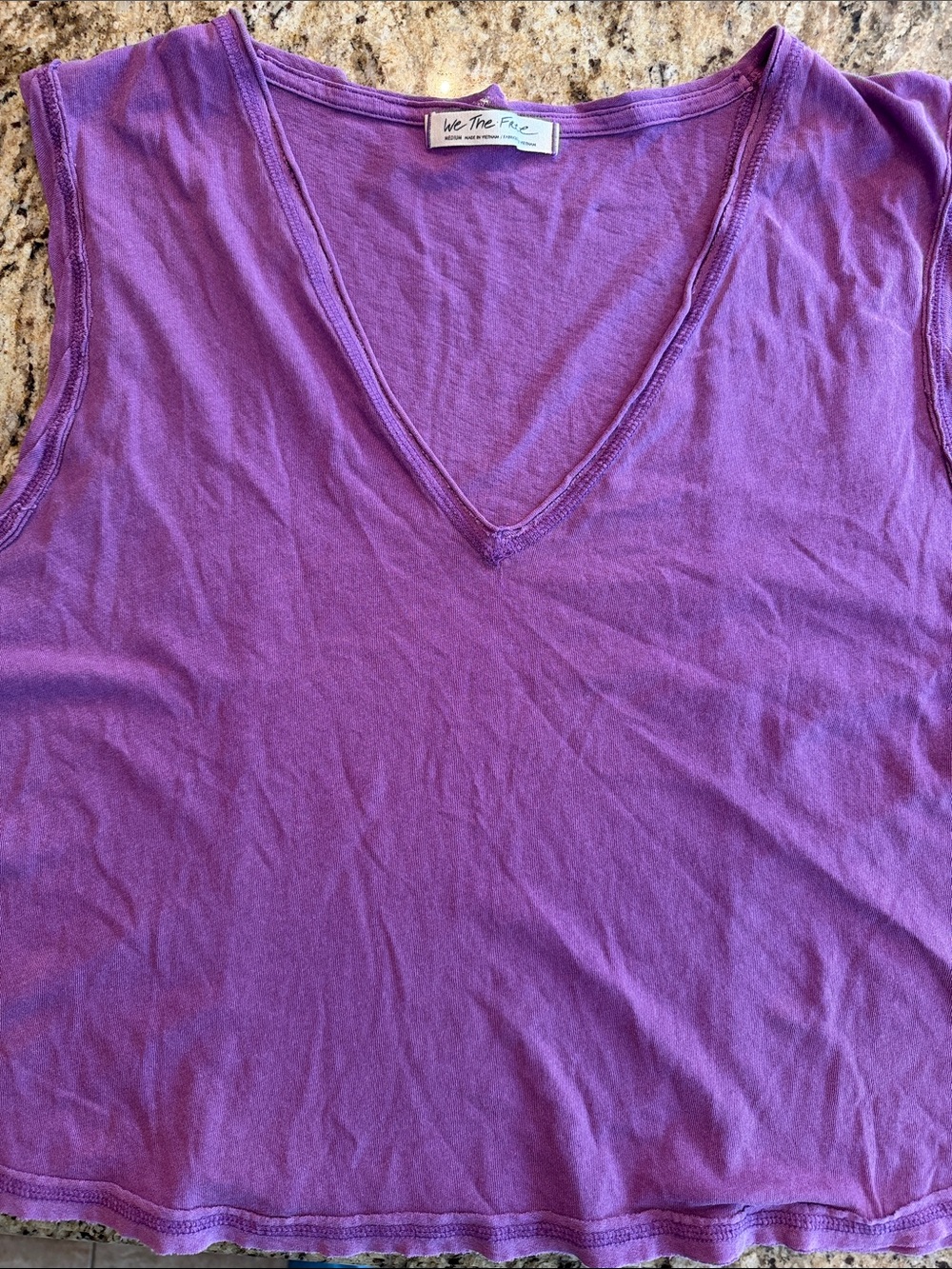 Free People Purple V-Neck Sleeveless Tank